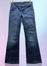 7 for all Mankind Bootcut Flared Jeans Women Size 26 Blue Distressed+Stretch Photo 0