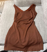 CHICME brown open tie back romper Photo 0