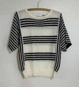 Vintage Shopely Knits Black and White Striped Knit Photo 0