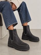 Marc Fisher LTD Patrick Chelsea Lug Sole Boots Black Leather 8.5 Photo 0