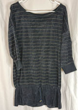 PINK Victoria's Secret Y2K Plush & Lush Velour Black & Gold Mis Sleeve Tunic Top — L Photo 0
