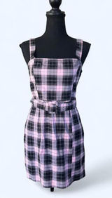vintage y2k pink black plaid coquette fairy mini dress size small 🎀 Photo 0
