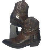Emanuele Crasto Brown Western Cowboy Booties women sz 37 / US 6.5 Photo 0