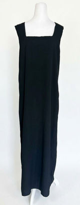 Reformation Vea Black Crepe Square Neck Maxi Shift Dress Size 12 Lined Photo 0