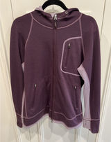 Title Nine Purple Full Zip‎ Hooded Jacket Size Large RN121896 Thumbholes Photo 0