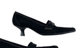 Aerosoles Black Suede Loafer‎ Women's 9.5M Square Toe Low Kitten Heel Shoes Photo 0