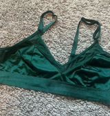 Auden Satin Bralette in Emerald Green Photo 0