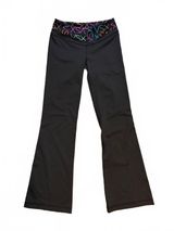 Y2K Victoria’s Secret XS Low Rise Black Flare Yoga Pants Multicolor Logo Photo 0