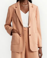 Nordstrom Two Button Notched Lapel Front Pockets Blazer Jacket Sz M Relaxed Fit Photo 0