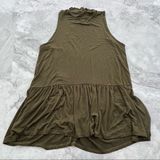 Anthropologie Sunday in Brooklyn Tank Size Small S Olive Mock Neck Ruffle Hem Photo 0