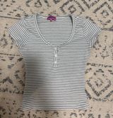 Grey and white striped edikted top Photo 0