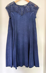 Alya Blue Flowy Lace Dress Photo 0