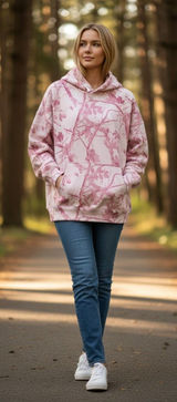 Abercrombie & Fitch Soft AF White Pink Camo Fleece Long Sleeve Hoodie Top Size M Photo 0