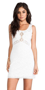 Free People Revolve Ivory Daisy Chain Medium Lace Crochet Mini Dress #OP2-1 Photo 0