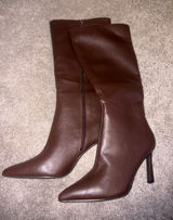 Shein Brown Pointed-Toe High Heel Knee Boots - Women size 10 Photo 0