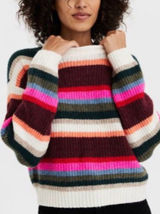 American Eagle Multi Color Striped Crop Sweater Women’s Small Boho Casual Chunky Photo 0