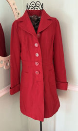 Tulle Original Clothing‎ Bright Red Coat Wool Blend Size S Lined Photo 0