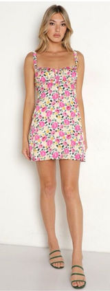 For‎ Love & Lemons June Pink Floral Mini Dress S. $198 Photo 0