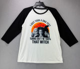 Hocus Pocus Top Large Raglan Sleeve 3/4 Length Sleeves Jersey T Shirt Halloween Photo 0