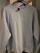 Gildan Sweatshirt Crewneck Blue Light embroidered love like Jesus Photo 0
