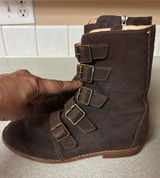 Olukai Elima Brown Leather Buckle Outdoor Preppy Fisherman Side Zip Boots 6 Photo 0