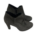 Paul‎ Green Jazzy Suede Ankle Booties Heeled Charcoal Grey Side Zip Size 5.5 Photo 0