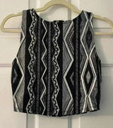 Silence Noise High Neck Cut Out Back Print Crop Top‎ Zipper Back Size S Photo 0