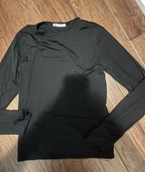 ZARA Long Sleeve Black Top Photo 0