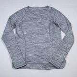 Lululemon Cypress Kiss Long Sleeve Top Women Size 12 Grey Space Dye Thumbholes Photo 0