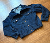A New Day Dark Indigo Cropped Denim Jacket, buttons, collared, xS Photo 0