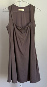 QINSEN sz‎ L Gray Fitness Tennis Athletic Mini Dress Photo 0