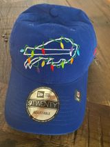NWT New Era Royal Blue Buffalo Bills Cap Multicolor Holiday Lights Photo 0