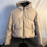 ZARA Beige Hooded Puffer Jacket Size S Photo 0