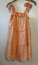 Altar'd State Women's Dress Tiered Mini Tie Straps Lined Gauze Peach Size Small Photo 0