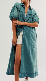 Free People On The Road Maxi Dress Overdye Atlantic Deep M Photo 0