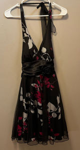 Y2K Mesh Halter Dress Dark Romance‎ Floral Soft Goth Fairy Grunge Vintage Glam Photo 0