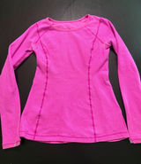Lululemon Swiftly Tech Long Sleeve Shirt Pink Striped Running Top Size 6 Photo 0