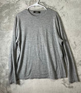 Neiman Marcus 100% Cashmere Sweater Gray‎ Crewneck Lightweight Knit Top Large Photo 0