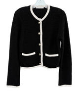 Abercrombie & Fitch Black with Cream Trim Knit Cardigan Sweater Size XS Photo 0