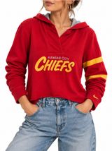 Nike Nfl Kansas City Chiefs Hoodie Womens S Cropped Raw Hem Football Game Day Photo 0
