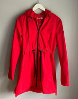 Sam Edelman Bright Red Water Resistant Hooded Coat Jacket Red Ridding Hood sz S‎ Photo 0