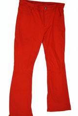 Roswear Womens XL Red Bootcut Flare Jeans Stretch High Rise 34x30 Photo 0