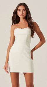 NWT ASTRA the label cream melani lace peakaboo mini dress Photo 0