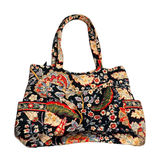 Vera Bradley Versailles Carry Me Away Tote Bag Quilted Floral Black Large 18.5" Photo 0