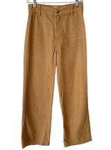 Reformation Jeans Khaki Organic Cotton Tencel Straight Leg High Rise Pants Sz 25 Photo 0