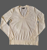 Quince Lightweight Cotton Cashmere V-Neck Sweater Butter Yellow Medium Luxurious Photo 0