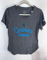 Nike T-Shirt Carolina Panthers NFL Team Apparel Women's Small Gray Football New Photo 0