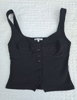 Reformation Womens Black Button Front Corset Cami Tank Top Sleeveless XS Photo 0