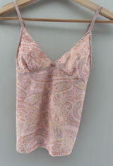 Out From Under UO Mesh Paisley Camisole Small Peach Pink Resort Festival Cami Photo 0