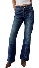 UO BDG Teo Printed Relaxed Low-Rise Bootcut Jeans Urban Outfitters NWT Size 26 Photo 0